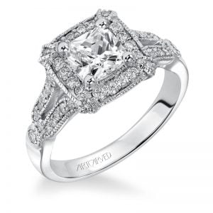 Maxine' Diamond Halo Engagement Ring  - 31-V354FUW-E.00
