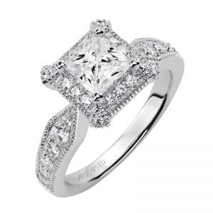 Hillary' Diamond Halo Engagement Ring  - 31-V359ECW-E.00