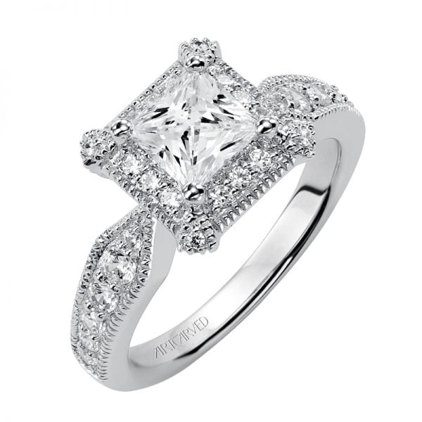 Hillary' Diamond Halo Engagement Ring  - 31-V359ECW-E.00