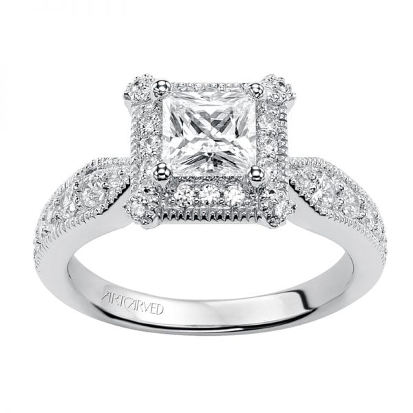 Hillary' Diamond Halo Engagement Ring  - 31-V359ECW-E.00