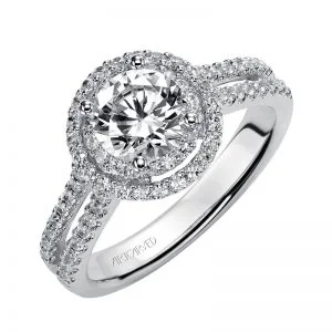 Callie' Diamond Halo Engagement Ring  - 31-V374ERW