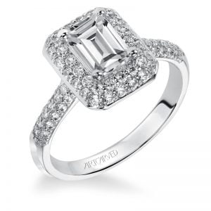 Betsy' Emerald Cut Diamond Engagement Ring  - 31-V378EEW