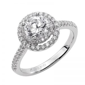 Sandy' Diamond Halo Engagement Ring  - 31-V380ERW