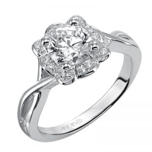Monica' Diamond Halo Engagement Ring  - 31-V381ERW-E.00