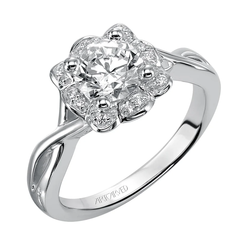 Monica' Diamond Halo Engagement Ring  - 31-V381ERW-E.00
