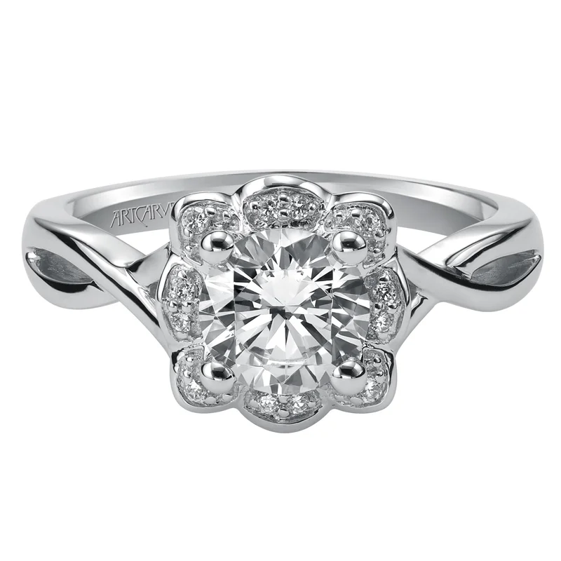 Monica' Diamond Halo Engagement Ring  - 31-V381ERW-E.00