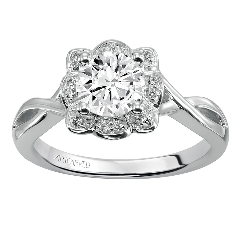 Monica' Diamond Halo Engagement Ring  - 31-V381ERW-E.00