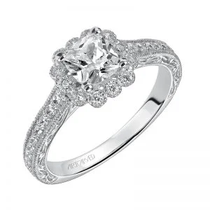 Amaya' Diamond Halo Engagement Ring  - 31-V435EUW-E.00