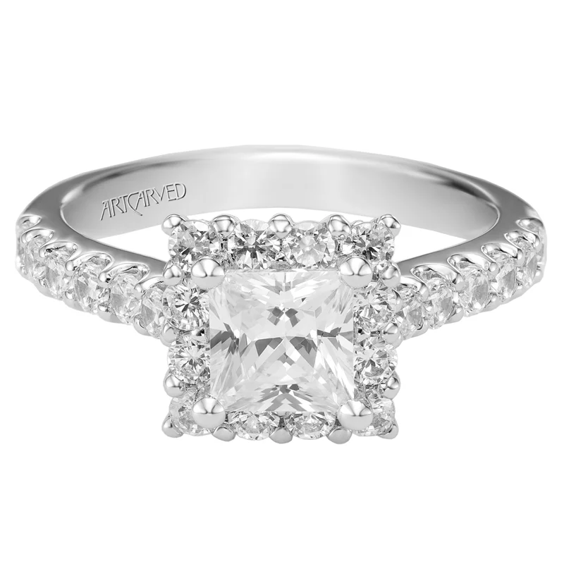 Yolanda' Princess Cut Diamond Engagement Ring  - 31-V438ECW