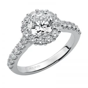 Yolanda' Diamond Halo Engagement Ring  - 31-V438ERW