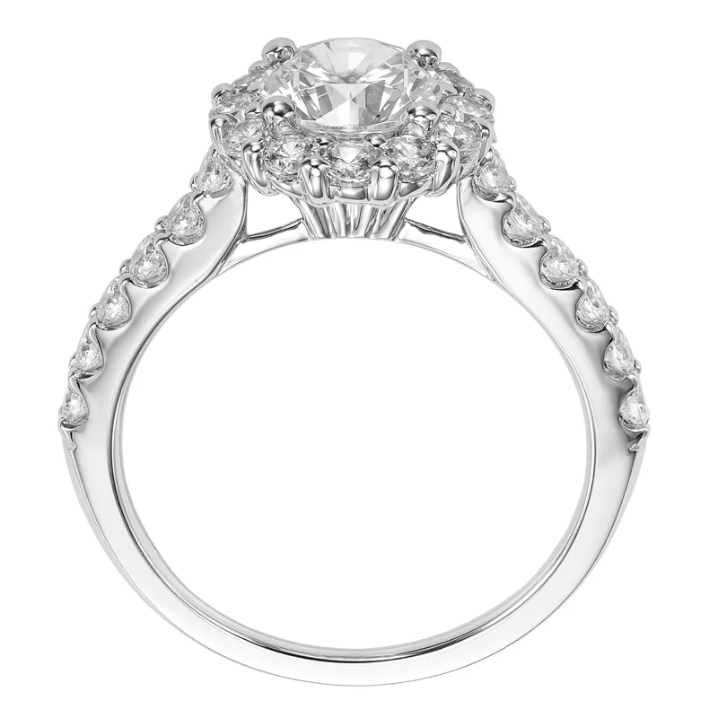 Yolanda' Diamond Halo Engagement Ring  - 31-V438ERW