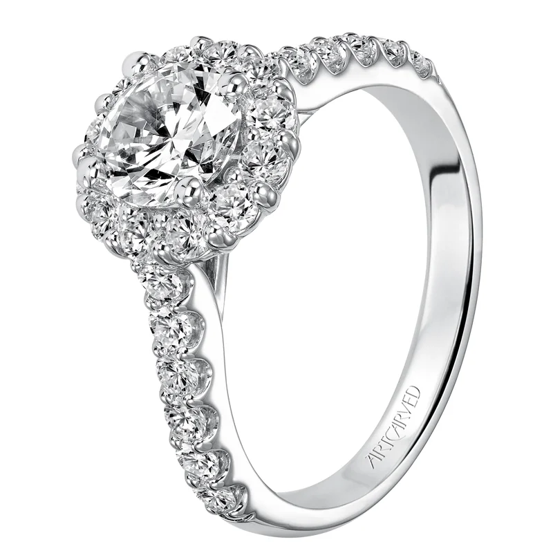 Yolanda' Diamond Halo Engagement Ring  - 31-V438ERW