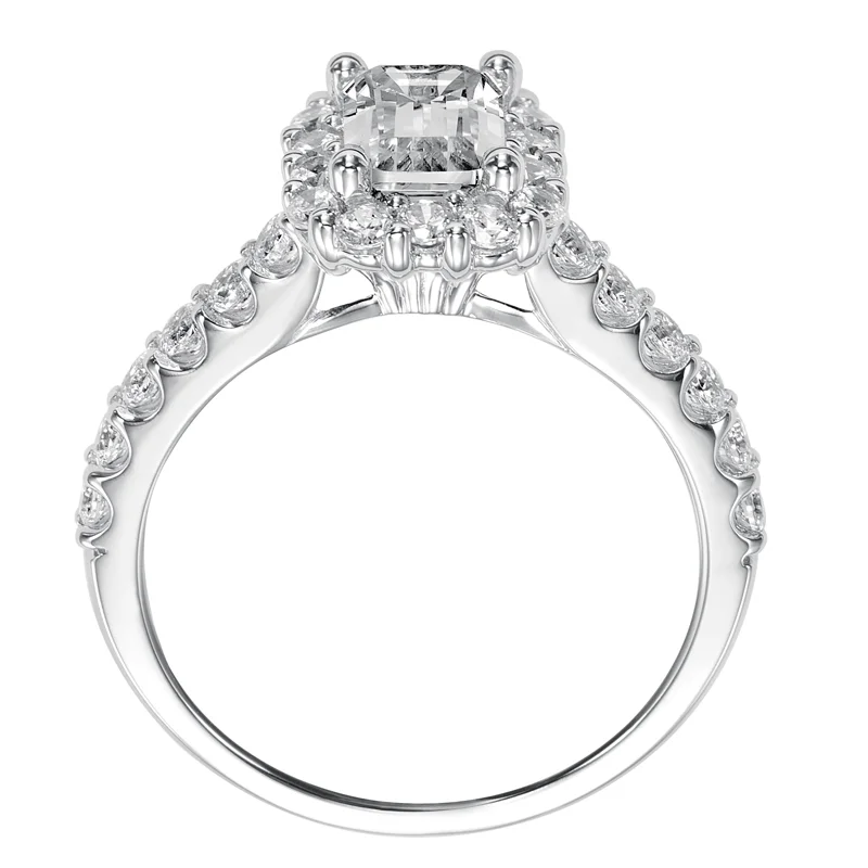 Genesis' Emerald Cut Diamond Halo Engagement Ring  - 31-V439EEW