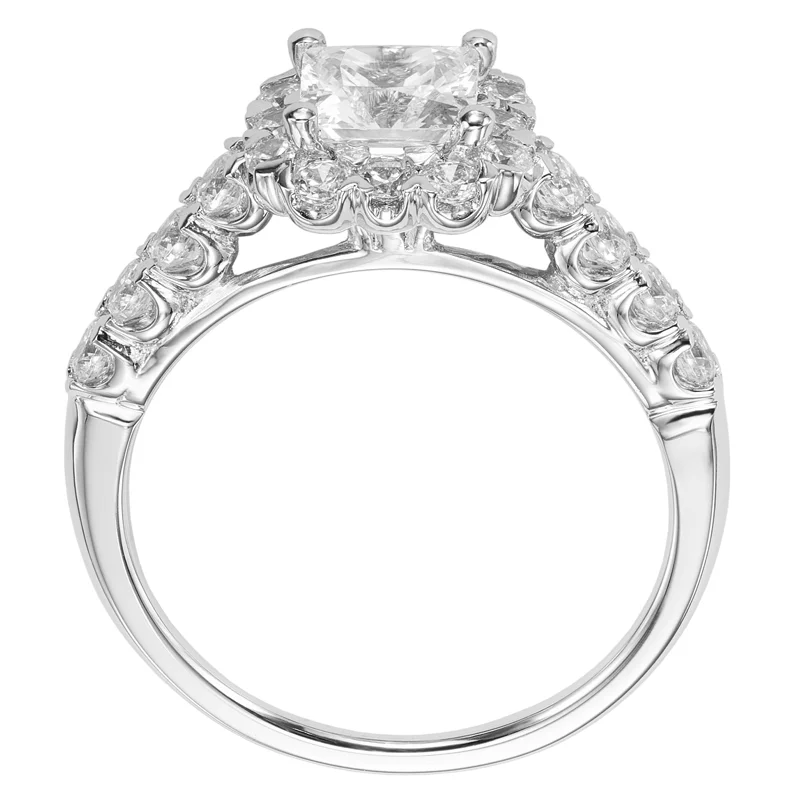 Jaime' Princess Cut Diamond Halo Engagement Ring  - 31-V440ECW