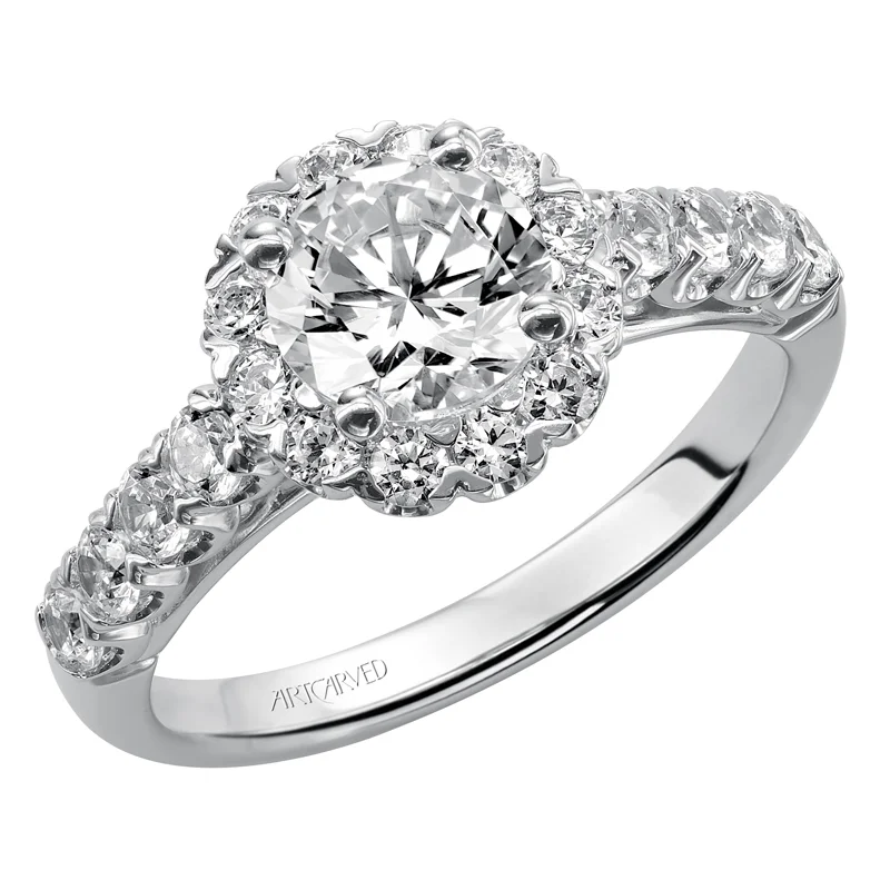 Jaime' Diamond Halo Engagement Ring  - 31-V440ERW