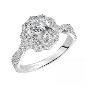 Natasha' Diamond Halo Engagement Ring  - 31-V452ERW-E.00
