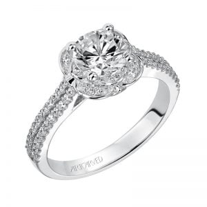 Cecile' Enchanted Halo Diamond Engagement Ring  - 31-V457ERW-E.00