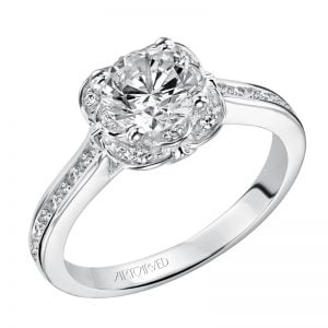 Clarisa' Enchanted Halo Diamond Engagement Ring  - 31-V458ERW-E.00