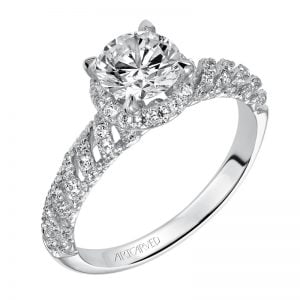 Sadie' Diamond Halo Engagement Ring  - 31-V468ERW-E.00