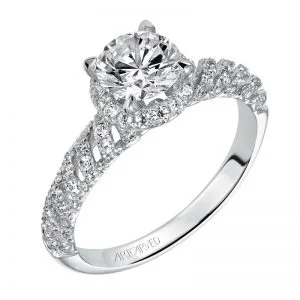 Sadie' Diamond Halo Engagement Ring  - 31-V468ERW-E.00