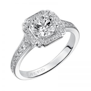 Pilar' Diamond Halo Engagement Ring  - 31-V475ERW-E.00