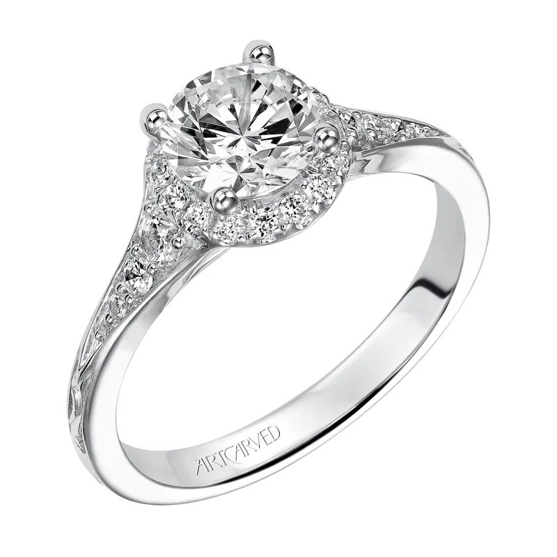 Farrah' Diamond Halo Engagement Ring  - 31-V488ERW-E.00