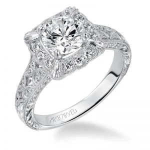 Alura' Halo Prong Set Diamond Engagement Ring Limited Edition  - 31-V516FRW-E.00
