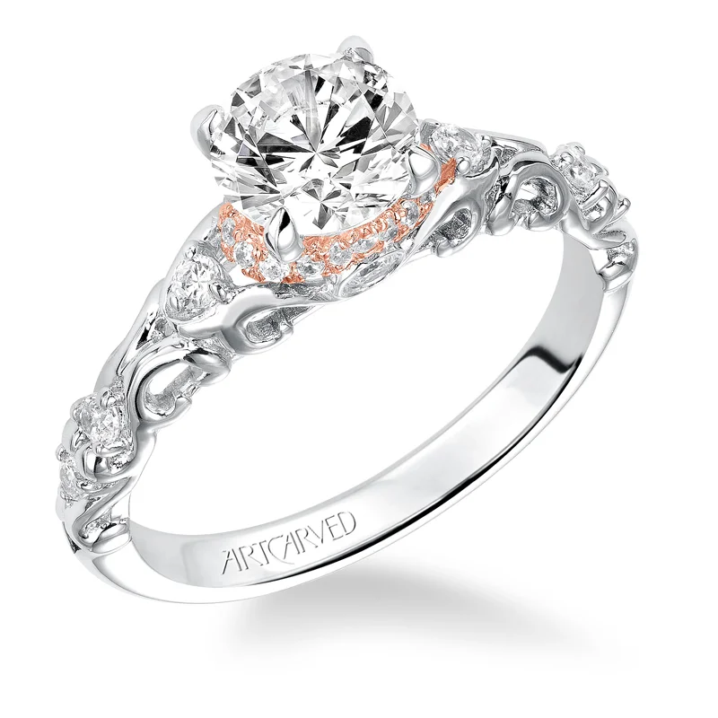 Ruby' Two-Tone Diamond Engagement Ring in White Gold  - 31-V528ERR-E.00