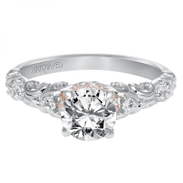 Ruby' Two-Tone Diamond Engagement Ring in White Gold  - 31-V528ERR-E.00
