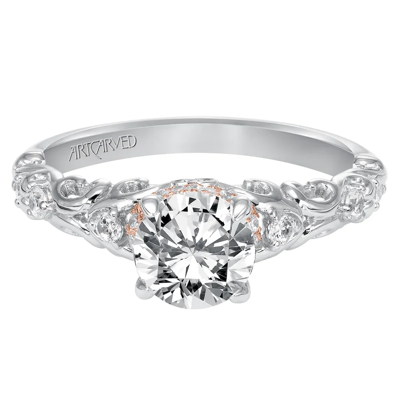 Ruby' Two-Tone Diamond Engagement Ring in White Gold  - 31-V528ERR-E.00
