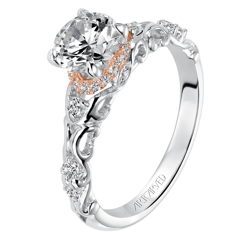 Ruby' Two-Tone Diamond Engagement Ring in White Gold  - 31-V528ERR-E.00