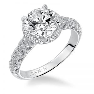 Shelly' Prong Set Halo Engagement Ring  - 31-V533HRW-E.00