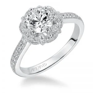 Lanice' Halo Prong Set Diamond Engagement Ring  - 31-V541ERW-E.00
