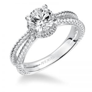 Serina' Halo Prong Set Diamond Engagement Ring  - 31-V546ERW-E.00