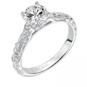 Aurelie' Vintage Inspired Solitaire Diamond Engagement Ring  - 31-V558ERW-E.00