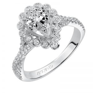 Genevieve' Contemporary Diamond Halo Engagement Ring  - 31-V562EPW-E.00