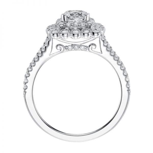 Ciana' Contemporary Prong and Bezel Set Double Halo Engagement Ring  - 31-V564EUW-E.00