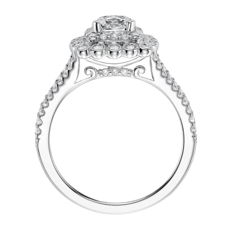 Ciana' Contemporary Prong and Bezel Set Double Halo Engagement Ring  - 31-V564EUW-E.00