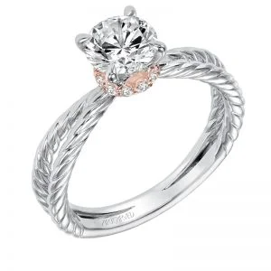 Caitlin' Classic Two Tone Solitaire Diamond Engagement Ring in White Gold  - 31-V569ERR-E.00