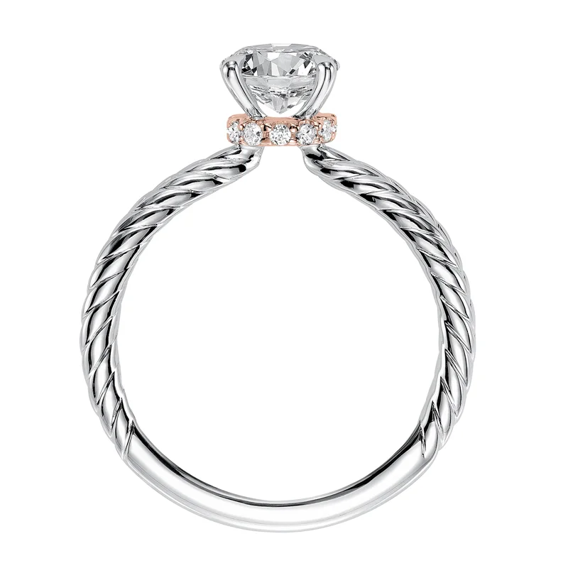 Caitlin' Classic Two Tone Solitaire Diamond Engagement Ring in White Gold  - 31-V569ERR-E.00