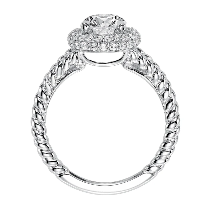 Margo' Contemporary Classic Pave Halo Diamond Engagement Ring  - 31-V570ERW-E.00