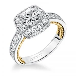 Kenzie' Diamond Two Tone Halo Engagement Ring  - 31-V590FUA-E.00