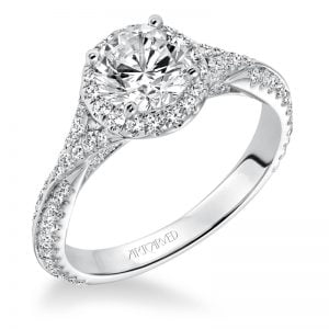 Liana' Prong Set Halo Engagement Ring - 31-V592ERW-E.00