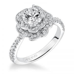 Sabrina' Contemporary Diamond Floral Halo Engagement Ring - 31-V599ERW-E.00