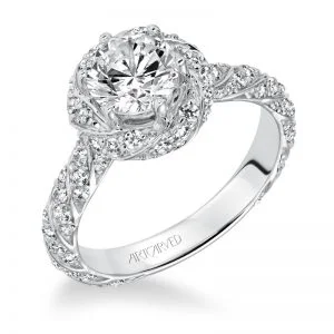 Bailey' Twisted Halo Diamond Engagement Ring  - 31-V605ERW-E.00