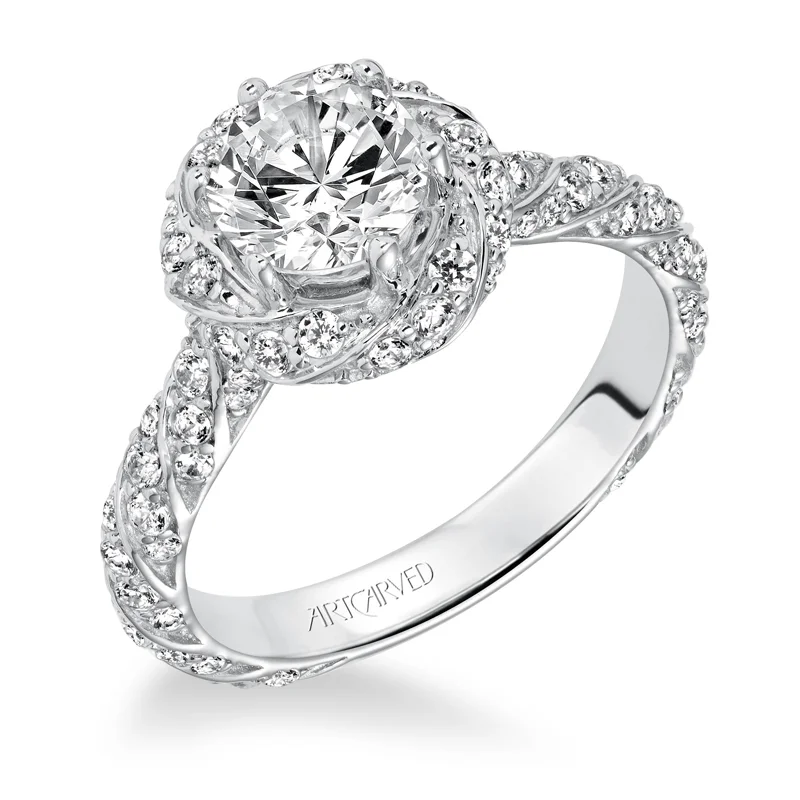 Bailey' Twisted Halo Diamond Engagement Ring  - 31-V605ERW-E.00