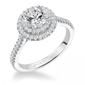 Melinda' Diamond Double Halo Engagement Ring  - 31-V607ERW