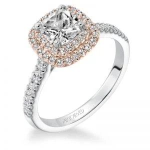 Avril' Double Halo Diamond Engagement Ring  - 31-V608EUR