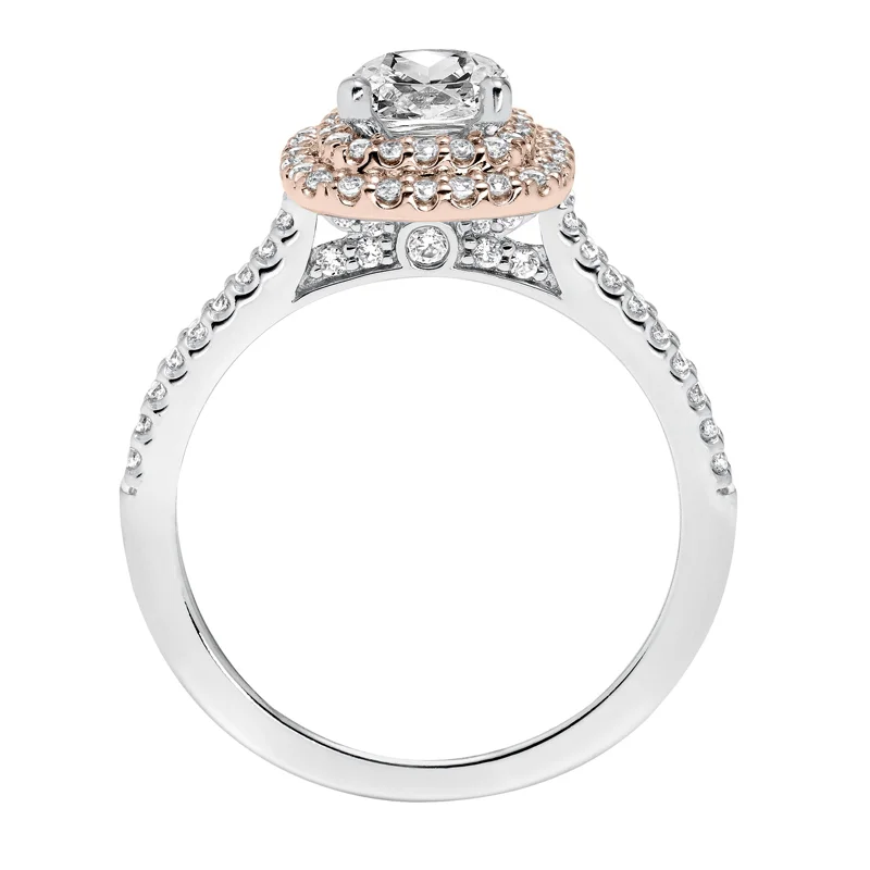 Avril' Double Halo Diamond Engagement Ring  - 31-V608EUR