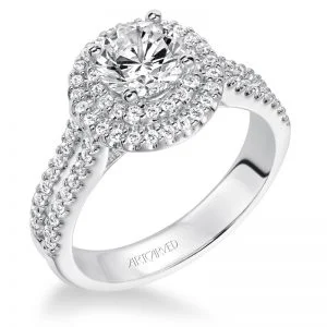 Kristen' Double Halo Diamond Engagement Ring  - 31-V609ERW